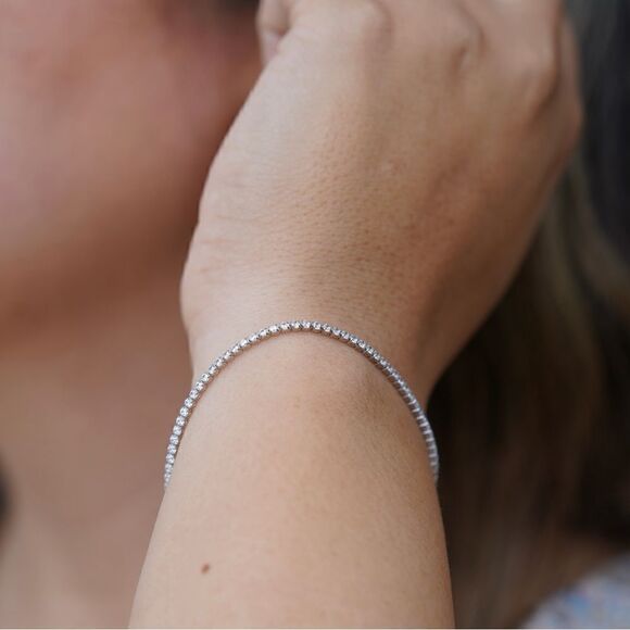 14K Real Gold Tennis Bracelet | Perfect Birthday Gift for Her | Minimal Jewelry - Picture 10 of 10